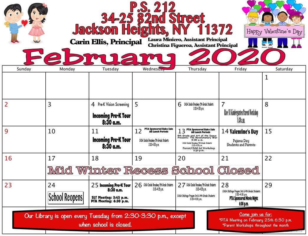 January Calendar of Events