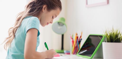 Picture of Girl learning at home
